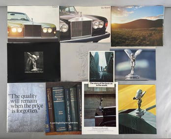 Group of Vintage Rolls Royce Dealership Advertising Brochures