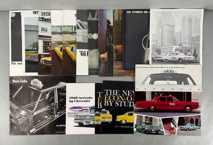 Group of Vintage 1960s/70s Taxicab Dealership Advertising Brochures