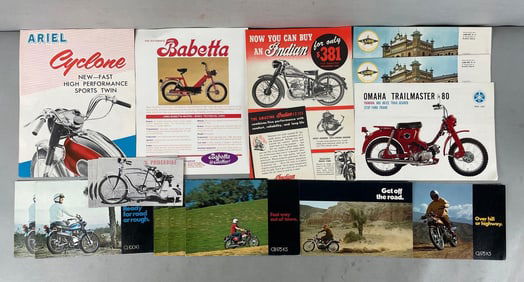 Group of Vintage Motorcycle Dealership Advertising Brochures