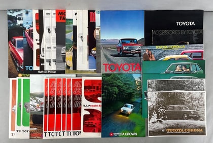 Group of Vintage Toyota Dealership Advertising Brochures
