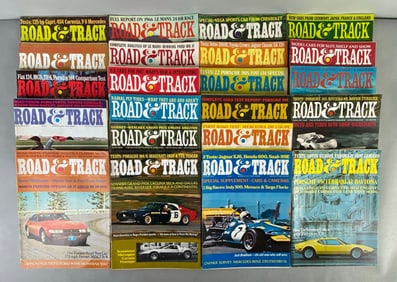 Group of 20+ 1960s - 1970s Road Track Automobile Magazines
