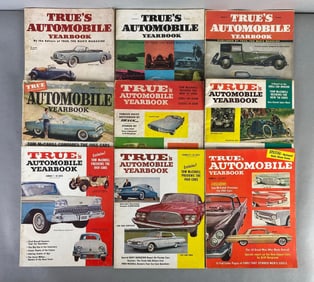 Group of 9 Vintage True Automobile Yearbook Magazines