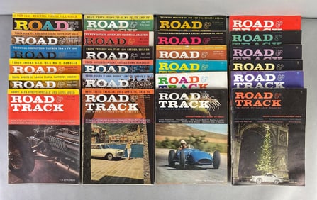 Group of 20+ Complete 1960-1961 Road and Track Automobile Magazines