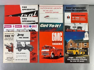 Group of Fire Truck and Medical Dealership Advertising Brochures