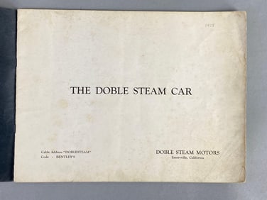 Doble Steam Car Dealership Advertising Brochure