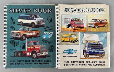 Group of 2 Vintage Chevy Truck Dealership Silver Books