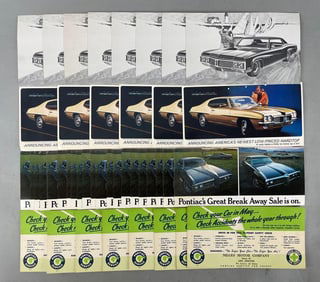 Group of Vintage Car Advertising Flyers