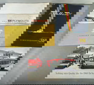 Group of Vintage Automobile Dealership Advertising Brochures