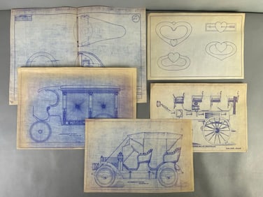 Group of 5 Vintage Jas. Cunningham Son and Co. Blueprints