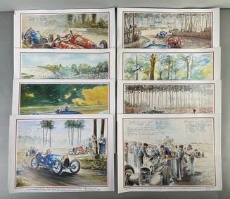 Group of 8 1900s French Automotive Racing Prints