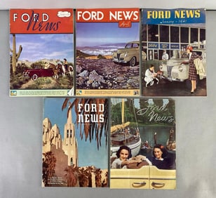 Group of 5 Vintage Ford News Automobile Magazines