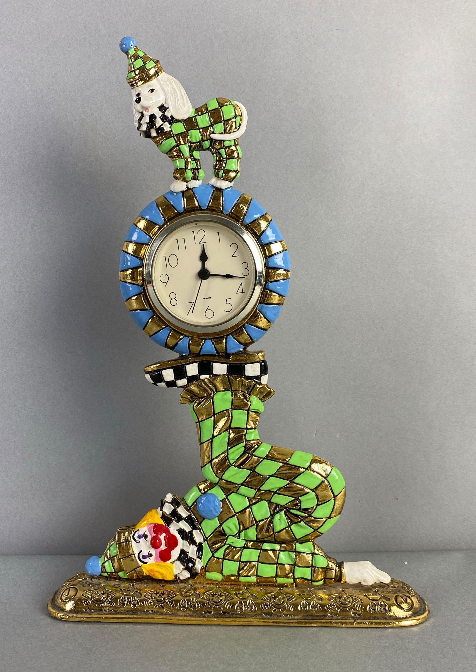 Ron Lee World of Clowns Clown Clock Sculpture: in working condition, measures 11 1/2 x 8 inches