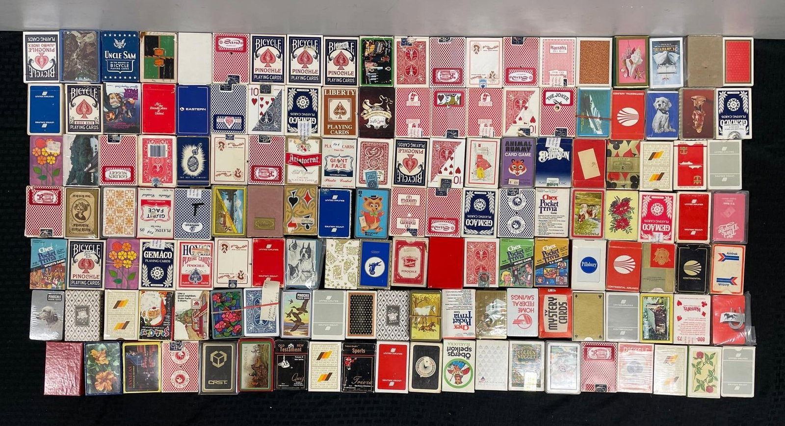Group of 100+ Decks of Playing Cards: Includes pinochle, casinos, picket trivia, and more. Many sealed