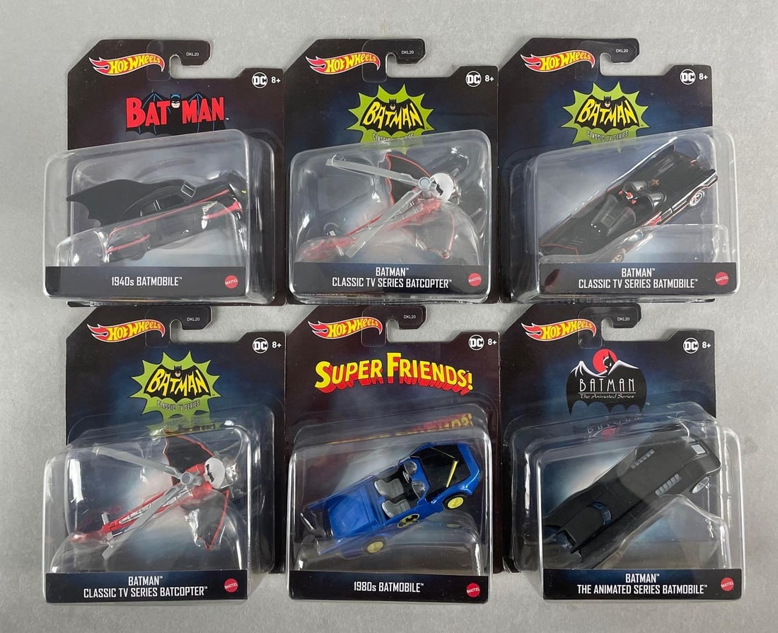 Group of 6 Mattel Hot Wheels Batman Die-Cast Vehicles (1 of 2)