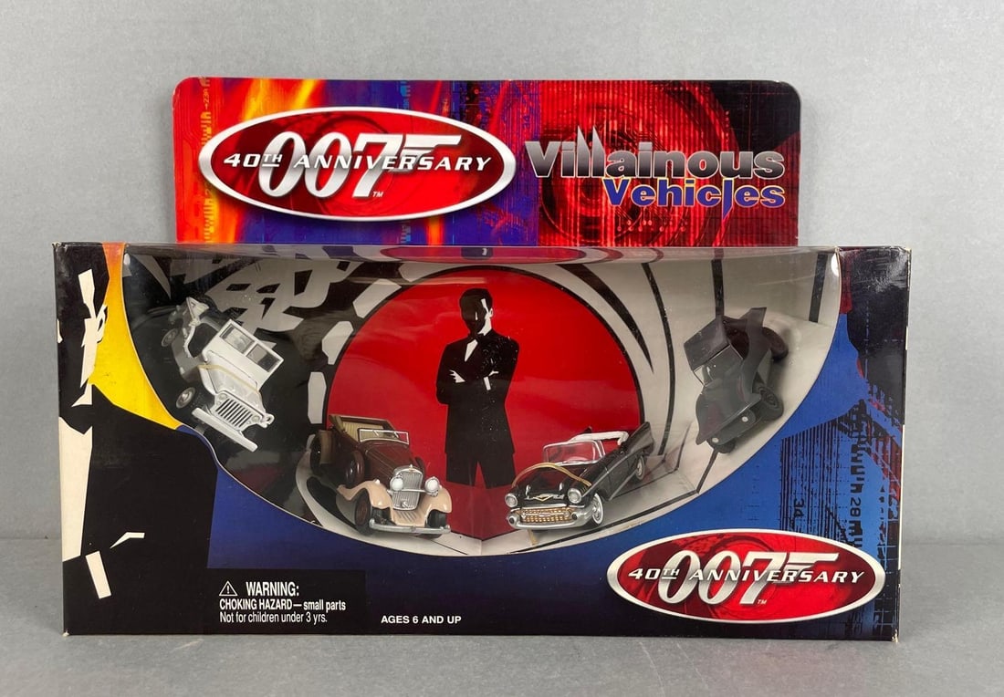 Johnny Lightning 40th Anniversary 007 Villainous Vehicles Set: 1/64 scale die-cast cars, original packaging