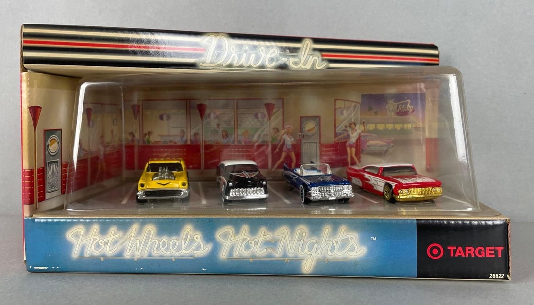 Mattel Hot Wheels Hot Nights Drive-In Die-Cast Car Set: Mattel Hot Wheels Hot Nights Drive-In Die-Cast Car Set