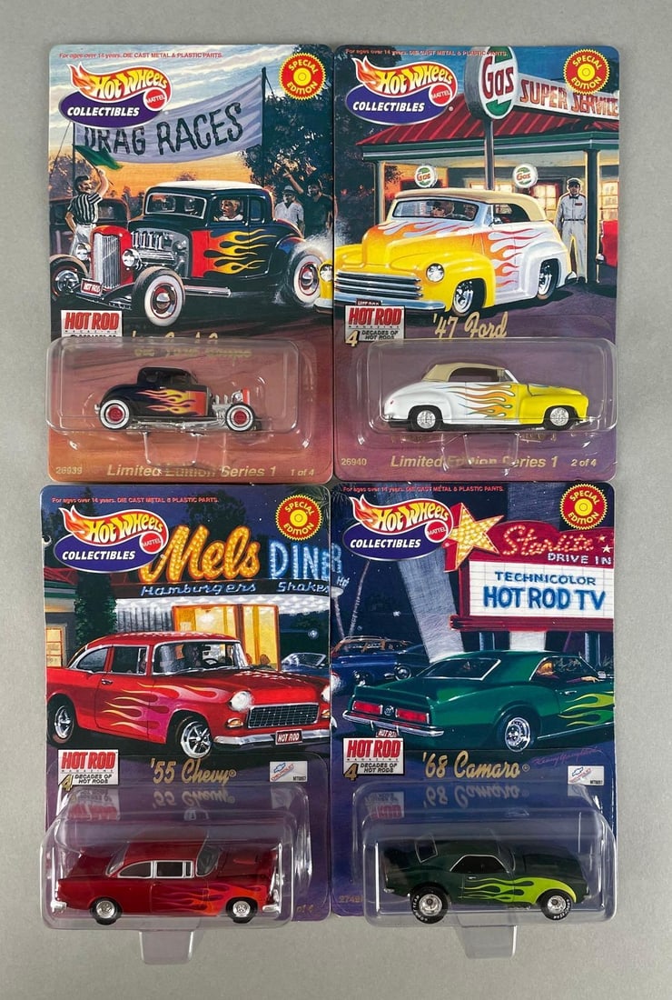 Set of 4 Limited Edition Mattel Hot Wheels Die-Cast Cars (1 of 2)