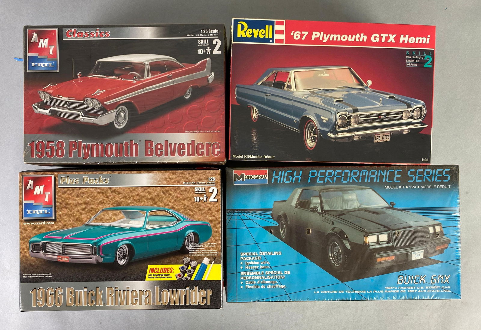 Group of 4 Classic Car Plastic Model Kits (1 of 3)