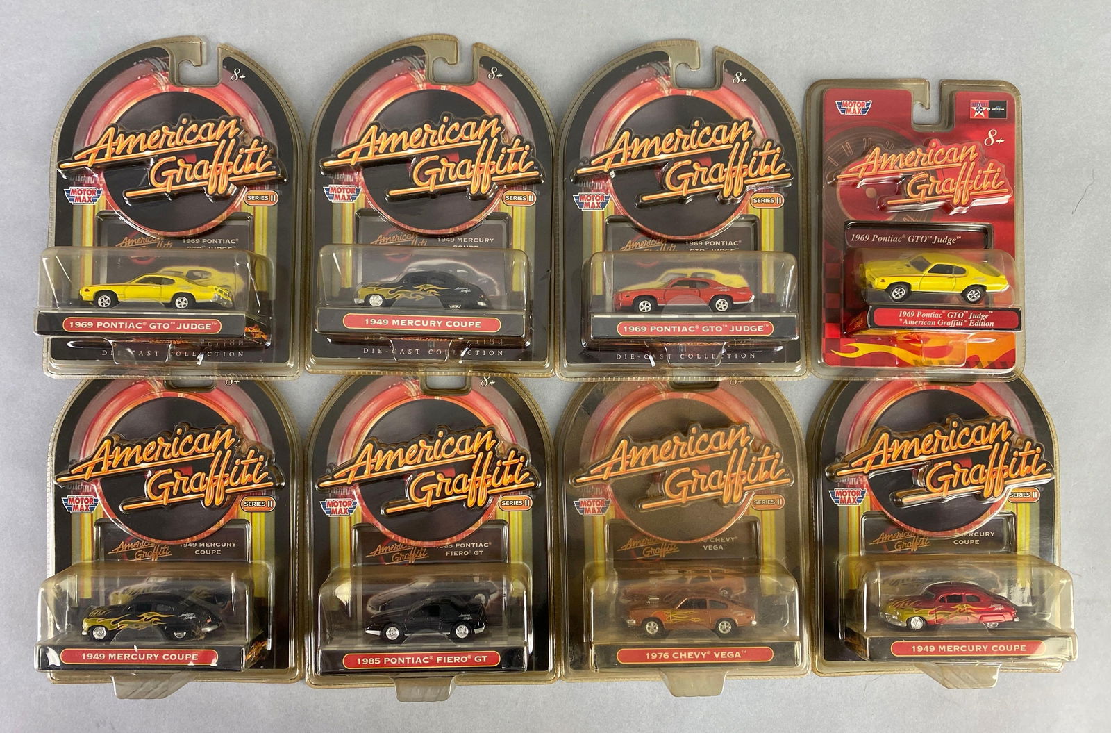 Group of 8 Motor Max American Graffiti Die-Cast Cars (1 of 3)