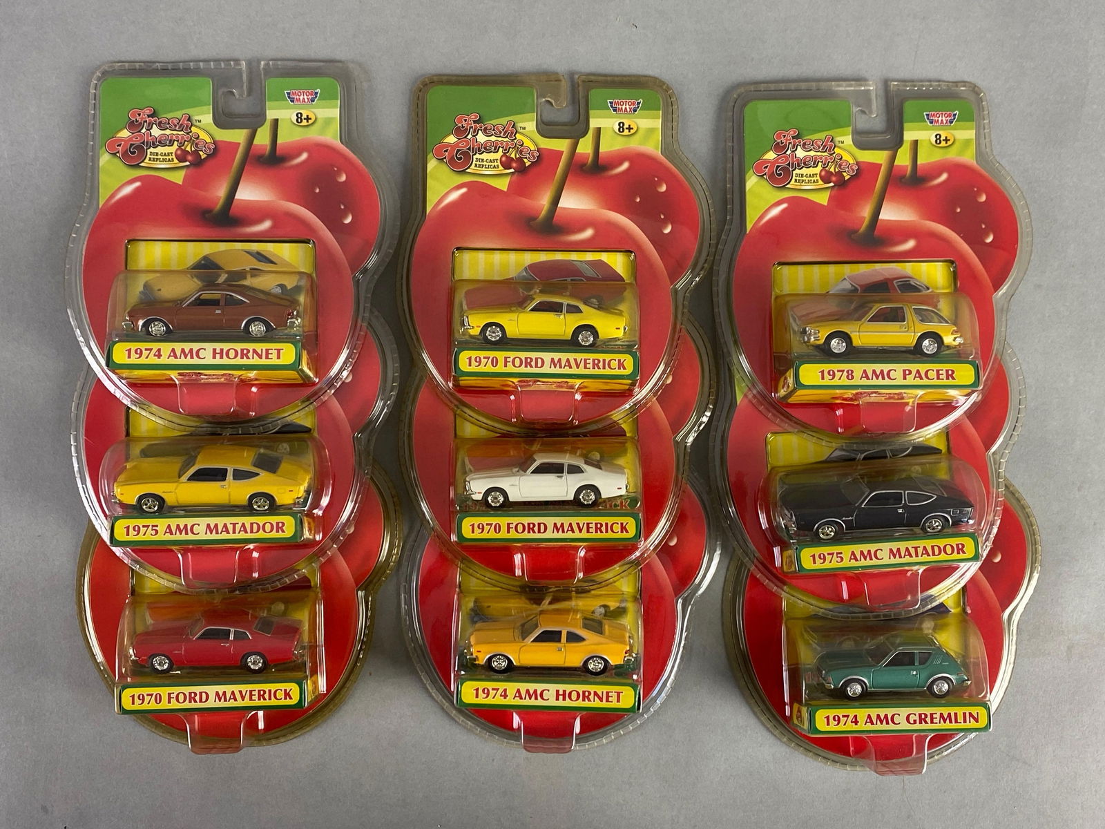 Group of 9 Motor Max Fresh Cherries Die-Cast Cars (1 of 2)