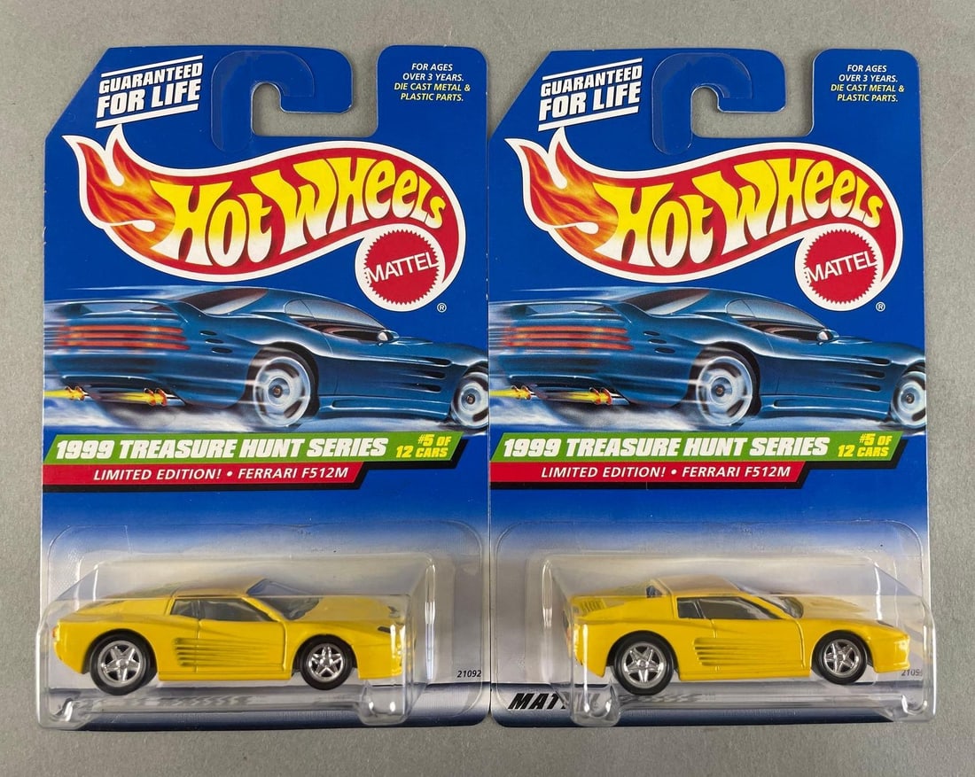 Group of Mattel Hot Wheels Ferrari Die-Cast Vehicles: 1999 treasure hunt, F512M, limited edition