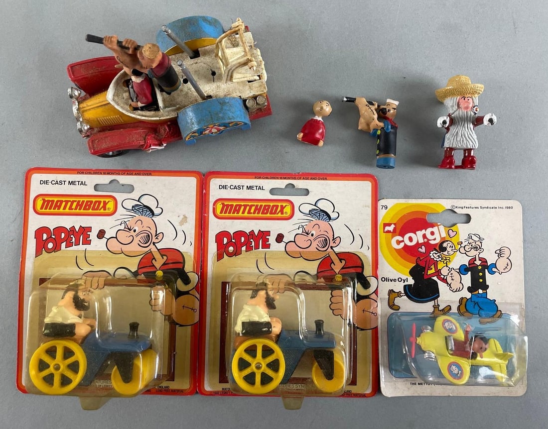 Group of Vintage Popeye Die-Cast Vehicles and Figures (1 of 3)