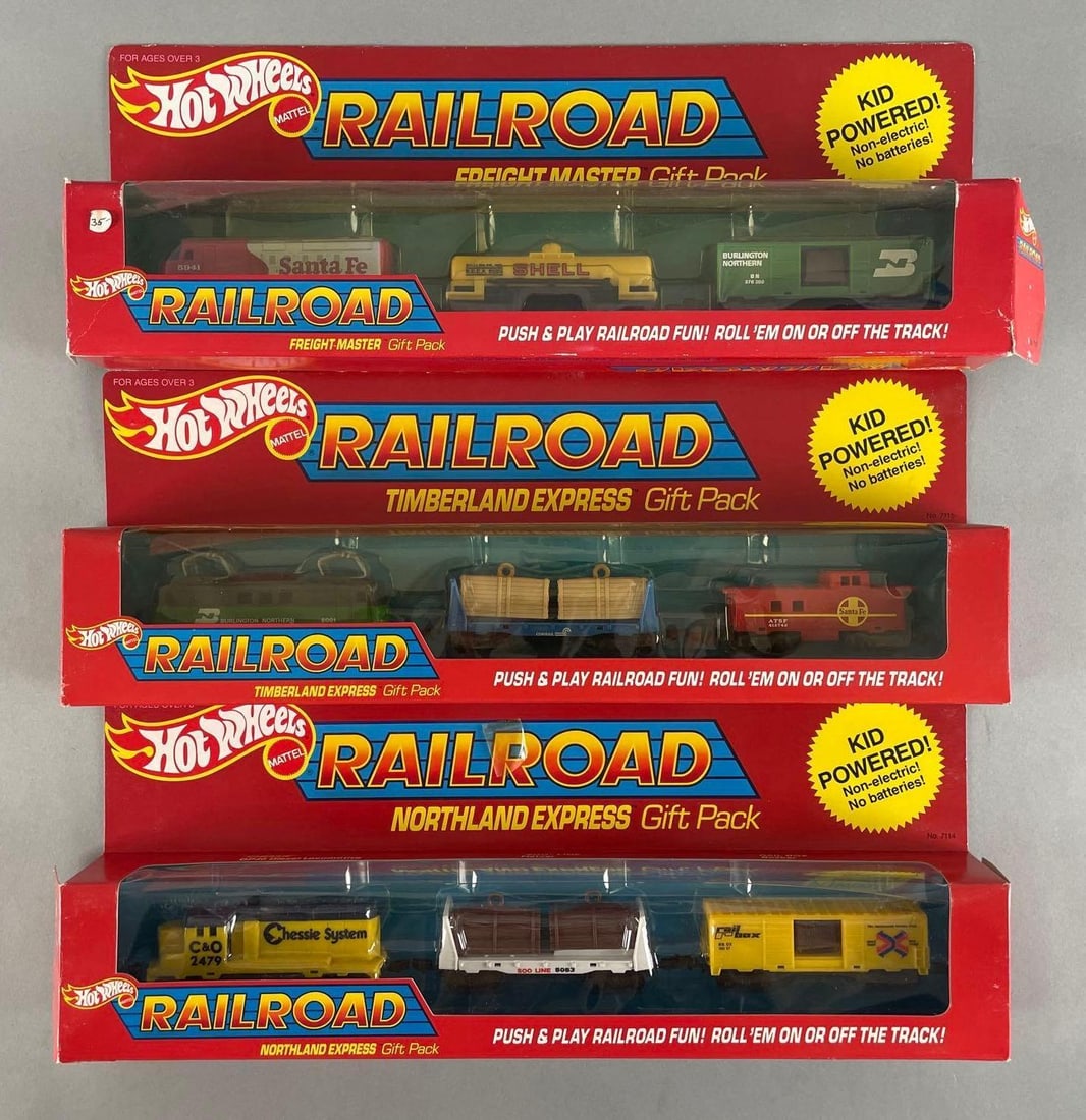 Group of 3 Mattel Hot Wheels Railroad Gift Packs (1 of 2)