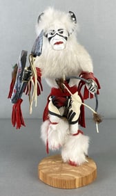Artist Signed Native American Dine Navajo White Buffalo Kachina Doll