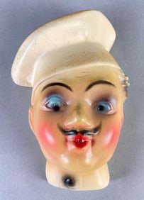 1940s Chalkware French Chef String Holder