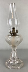 Clear Glass Heart Pattern Oil Lamp