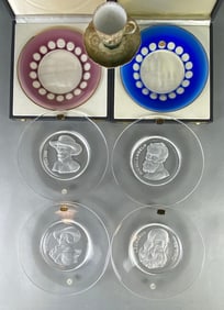 Group of Art Glass/Porcelain Plates and More