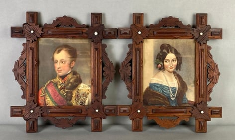Group of 2 Mans and Womans Portrait Lithographs