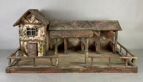 Large Vintage Wood Folk Art Farm Display