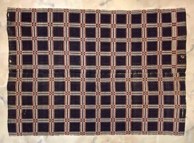 Blue and Red Checkered Coverlet