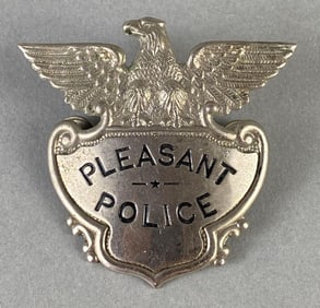 Pleasant Police Hat Badge