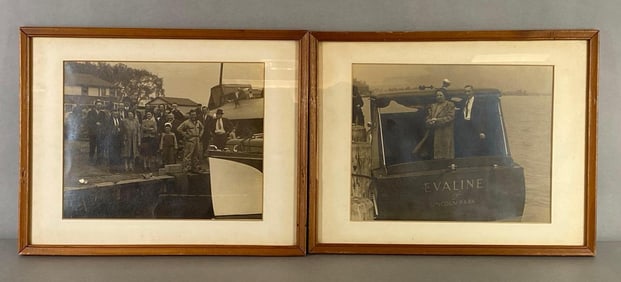 Group of 2 Vintage Boats at Dock Photographs