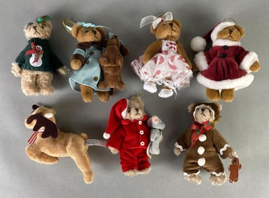 Group of 7 The Bearington Collection Cloth Christmas Ornaments