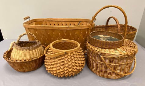 Group of 7 Woven Baskets