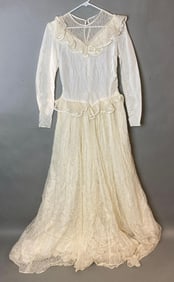 Group of 2 Vintage Wedding Dresses and Veil