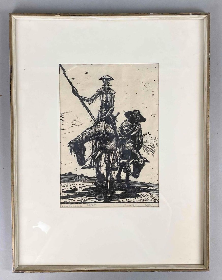 Signed Don Quixote Lithograph on Paper (1 of 4)