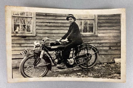 Pre 1918 Indian Motorcycle Real Photo Postcard