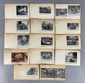 Group of 15 Antique Motorcycle Scrap Cards