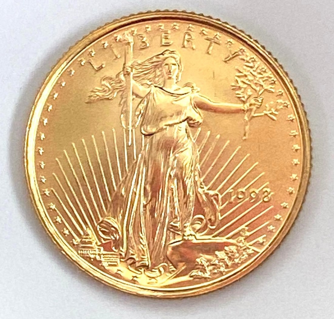 1998 $5 US Gold Eagle 1/10oz .999 Fine Gold Coin (1 of 2)