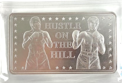 SUPER RARE Trump Biden 2020 Hustle on the Hill 10 oz .999 Fine Silver Ingot/Bar