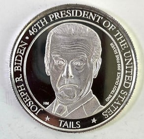 2020-2024 Donald Trump Joe Biden Heads/Tails 1 oz .999 Fine Silver Round