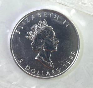 1999 Canada Maple Leaf 1 oz .9999 Fine Silver Sealed in original plastic
