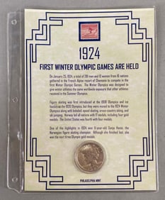 1924 Peace Silver Dollar and Stamp