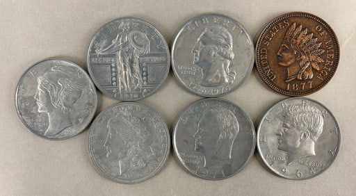 Group of 7 Replica Coins
