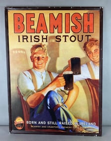 Reproduction Beamish Irish Stout Metal Advertising Sign