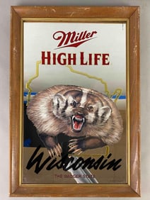 Miller High Life Badger Advertising Mirror